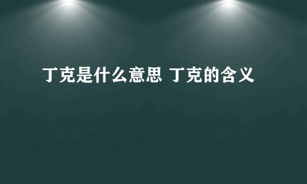 丁克是什么意思 丁克的含义