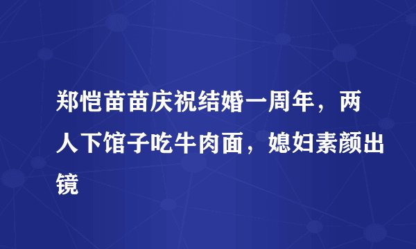 郑恺苗苗庆祝结婚一周年，两人下馆子吃牛肉面，媳妇素颜出镜