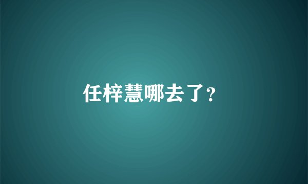 任梓慧哪去了？