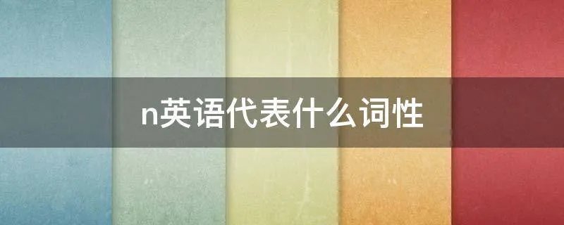 n英语代表什么词性
