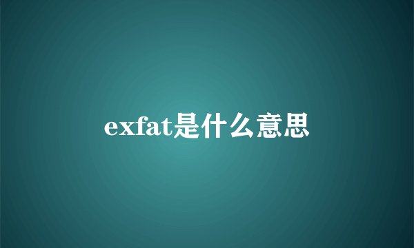 exfat是什么意思