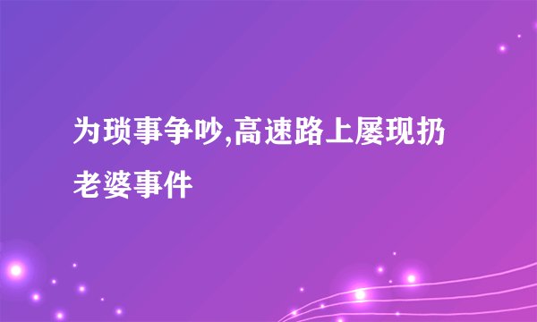 为琐事争吵,高速路上屡现扔老婆事件