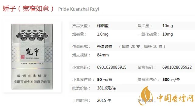 娇子宽窄系列香烟价格表图 17款娇子宽窄香烟口感评测！