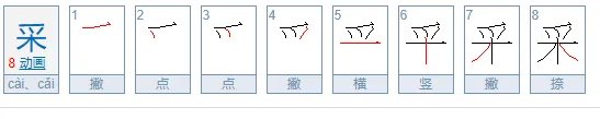 采的笔顺怎么写