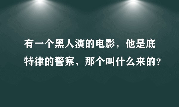 有一个黑人演的电影，他是底特律的警察，那个叫什么来的？
