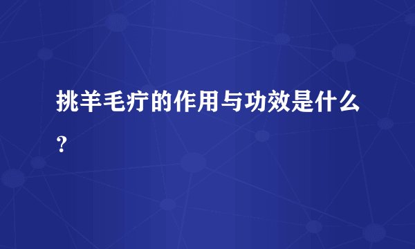 挑羊毛疔的作用与功效是什么？