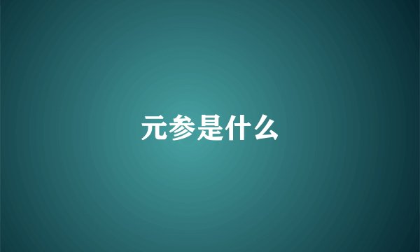 元参是什么