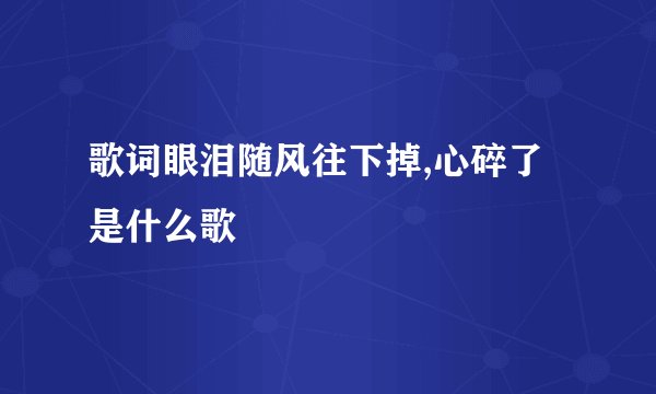 歌词眼泪随风往下掉,心碎了是什么歌