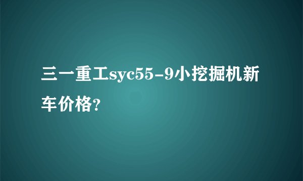 三一重工syc55-9小挖掘机新车价格？