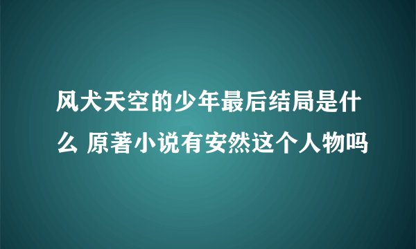 风犬天空的少年最后结局是什么 原著小说有安然这个人物吗