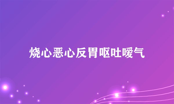 烧心恶心反胃呕吐嗳气