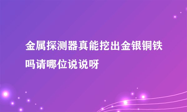 金属探测器真能挖出金银铜铁吗请哪位说说呀