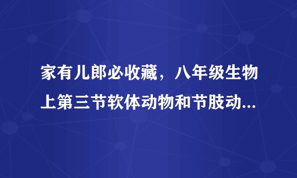 家有儿郎必收藏，八年级生物上第三节软体动物和节肢动物知识梳理