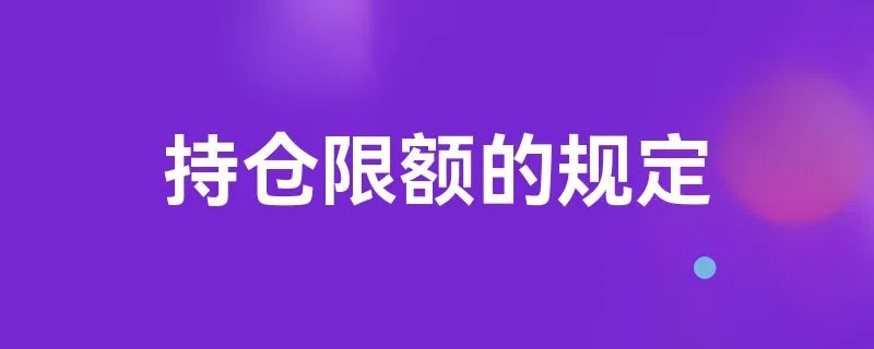 持仓限额的规定