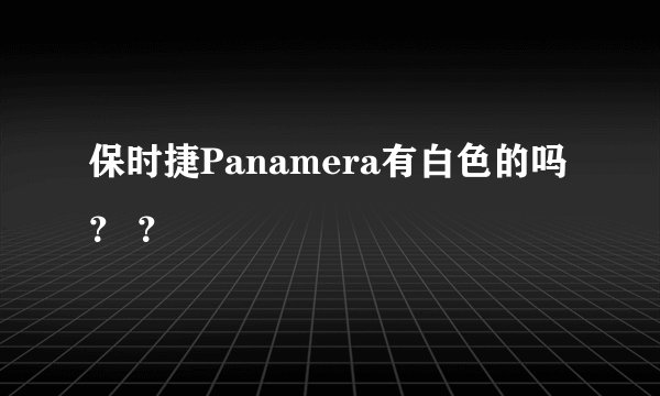 保时捷Panamera有白色的吗？ ？