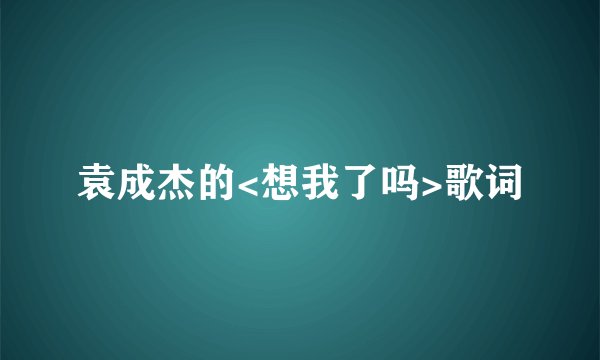 袁成杰的<想我了吗>歌词