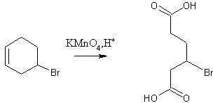 当酸性高锰酸钾和4-溴环乙烯反应