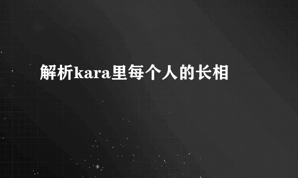 解析kara里每个人的长相
