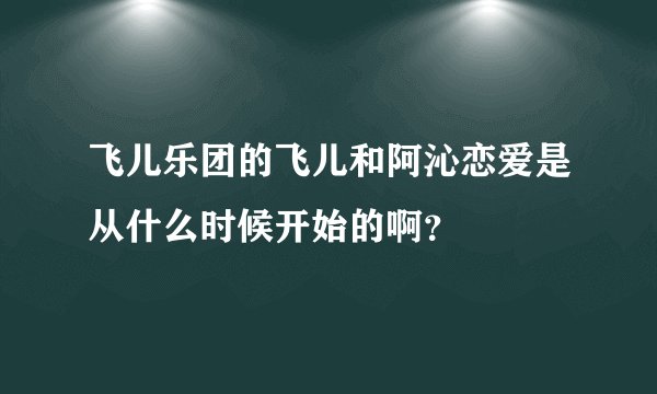 飞儿乐团的飞儿和阿沁恋爱是从什么时候开始的啊？