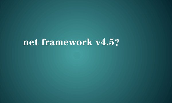 net framework v4.5？