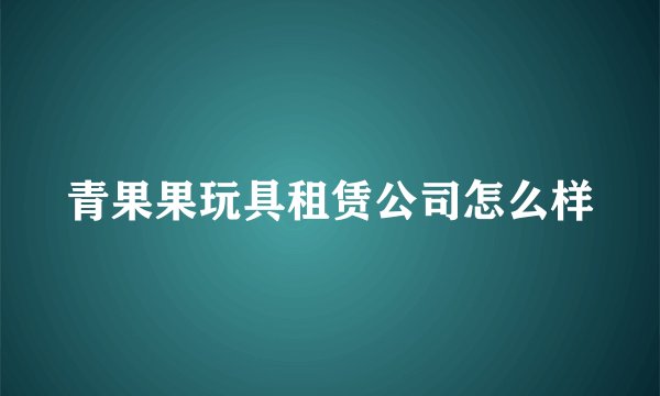 青果果玩具租赁公司怎么样