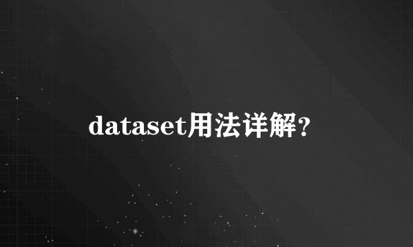 dataset用法详解？