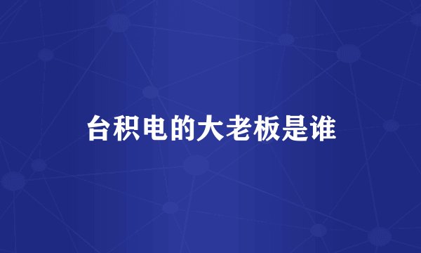 台积电的大老板是谁