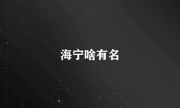 海宁啥有名