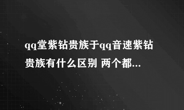 qq堂紫钻贵族于qq音速紫钻贵族有什么区别 两个都可以显示业务吗？