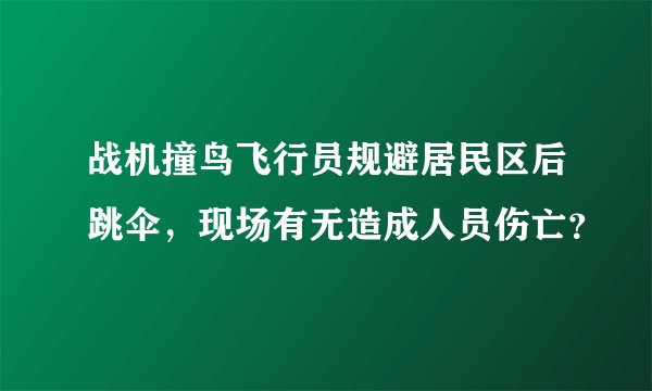 战机撞鸟飞行员规避居民区后跳伞，现场有无造成人员伤亡？