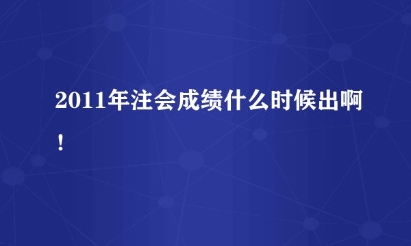 2011年注会成绩什么时候出啊！