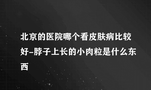 北京的医院哪个看皮肤病比较好-脖子上长的小肉粒是什么东西