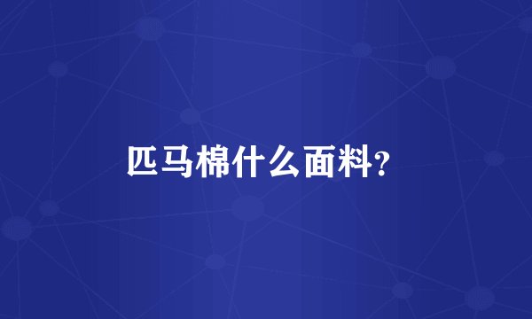 匹马棉什么面料？