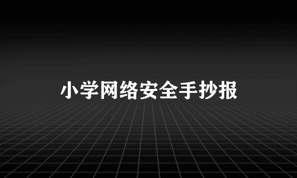 小学网络安全手抄报
