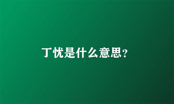 丁忧是什么意思？