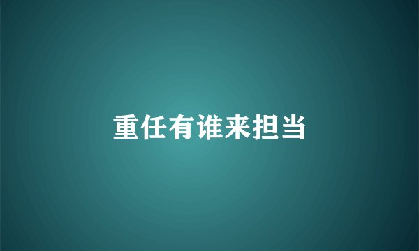 重任有谁来担当
