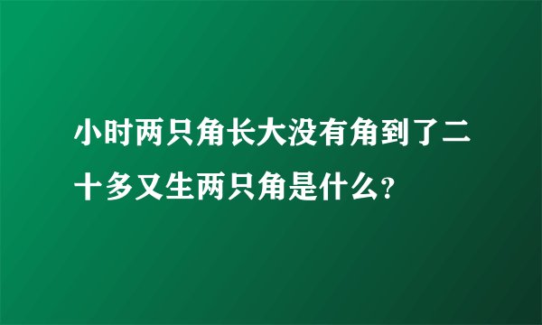 小时两只角长大没有角到了二十多又生两只角是什么？