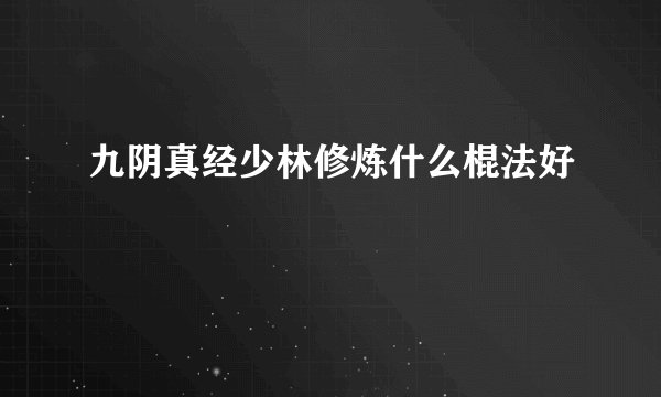 九阴真经少林修炼什么棍法好