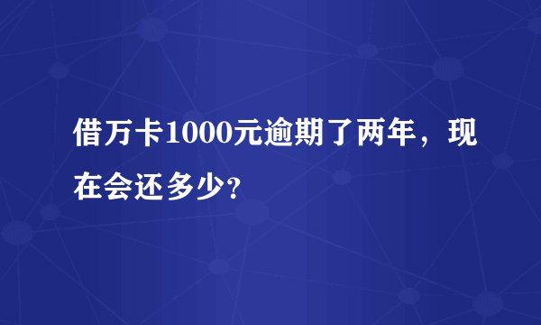 借万卡1000元逾期了两年，现在会还多少？
