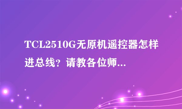 TCL2510G无原机遥控器怎样进总线？请教各位师傅，在此谢谢了.....