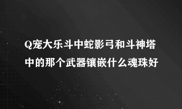 Q宠大乐斗中蛇影弓和斗神塔中的那个武器镶嵌什么魂珠好