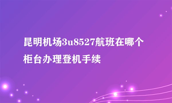 昆明机场3u8527航班在哪个柜台办理登机手续
