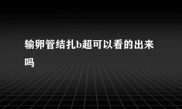 输卵管结扎b超可以看的出来吗