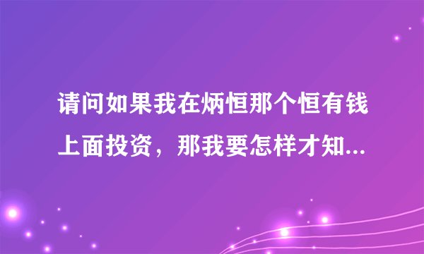 请问如果我在炳恒那个恒有钱上面投资，那我要怎样才知道我投的的钱用作什么了，还有关于借款人的信息我可