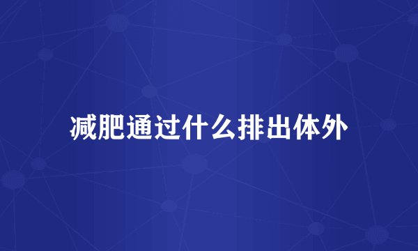 减肥通过什么排出体外