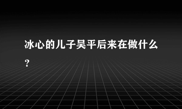 冰心的儿子吴平后来在做什么？