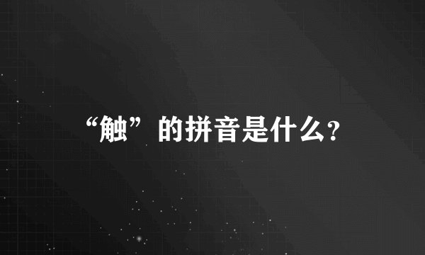 “触”的拼音是什么？