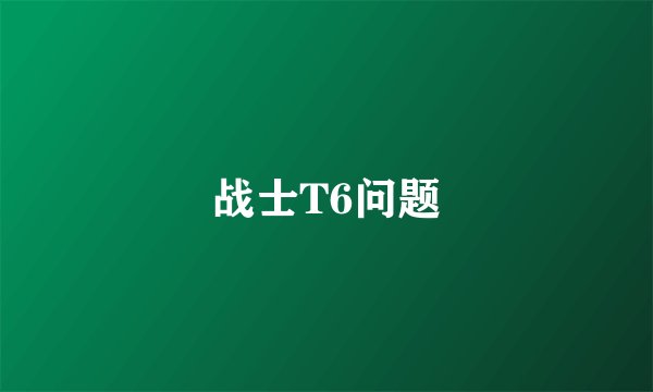 战士T6问题