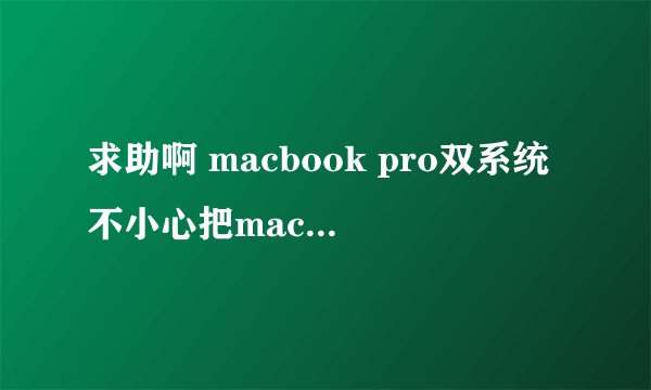 求助啊 macbook pro双系统不小心把mac系统删除了 求助啊!!!!!