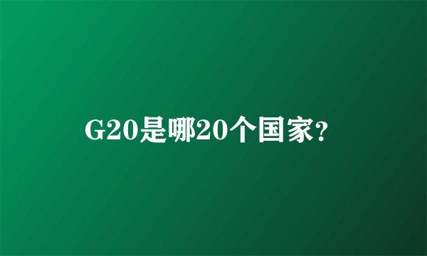 G20是哪20个国家？